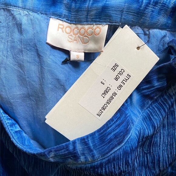 Rococo Sand Long Skirt blue Cobalt maxi organza indigo resort Revolve S - Picture 9 of 9